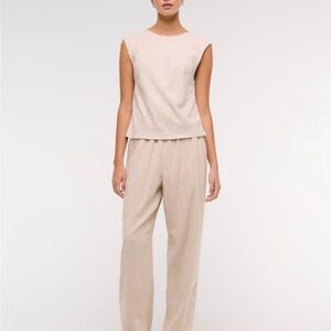 Abercrombie Straight Linen-Blend Pants